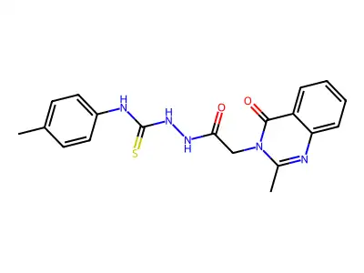 3(4H)-Quinazolineacetic acid, 2-methyl-4-oxo-, 2-(((4-methylphenyl)amino)thioxomethyl)hydrazide structure