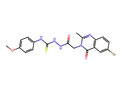 3(4H)-Quinazolineacetic acid, 6-bromo-2-methyl-4-oxo-, 2-(((4-methoxyphenyl)amino)thioxomethyl)hydrazide structure