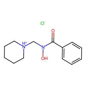 Benzohydroxamic acid, N-piperidinomethyl-, hydrochloride structure