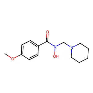 Benzohydroxamic acid, 4-methoxy-N-piperidinomethyl- structure