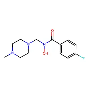 Benzohydroxamic acid, 4-fluoro-N-(4-methylpiperazinyl)methyl- structure