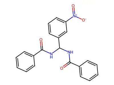 N-((Benzoylamino)(3-nitrophenyl)methyl)benzamide structure