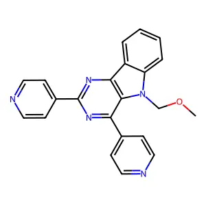 (2,4-Di(4-pyridinyl)-5H-pyrimido(5,4-b)indol-5-yl)methyl methyl ether structure