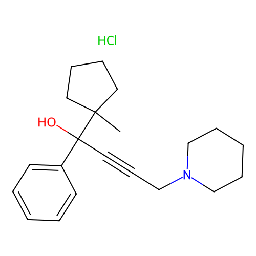 1-(1-Methylcyclopentyl)-1-phenyl-4-(piperidin-1-YL)but-2-YN-1-OL hydrochloride structure