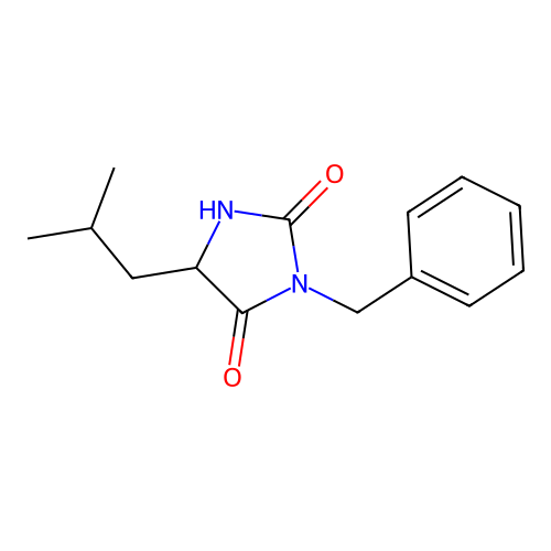 3-Benzyl-5-(2-methylpropyl)imidazolidine-2,4-dione structure