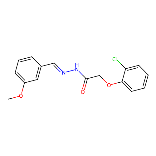 2-(2-chlorophenoxy)-N-[(3-methoxyphenyl)methylideneamino]acetamide structure