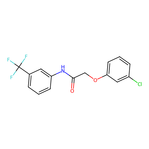 2-(3-chlorophenoxy)-N-[3-(trifluoromethyl)phenyl]acetamide structure