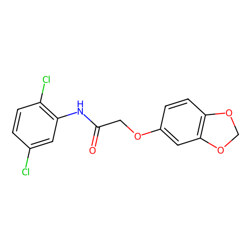 2-(1,3-benzodioxol-5-yloxy)-N-(2,5-dichlorophenyl)acetamide structure