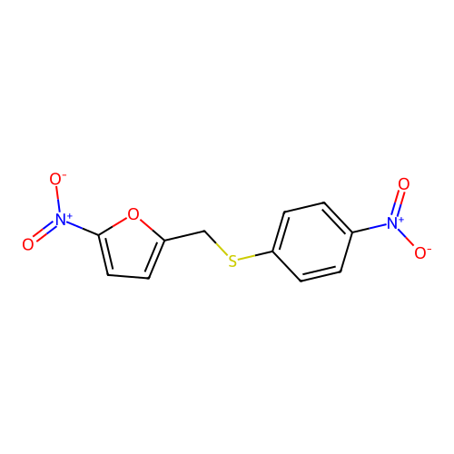 2-Nitro-5-[(4-nitrophenyl)sulfanylmethyl]furan structure