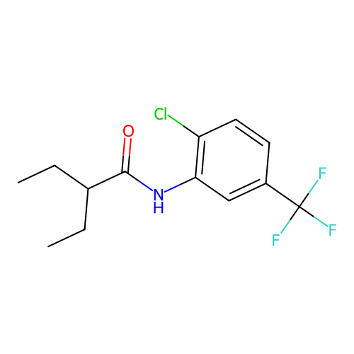 N-[2-chloro-5-(trifluoromethyl)phenyl]-2-ethylbutanamide structure