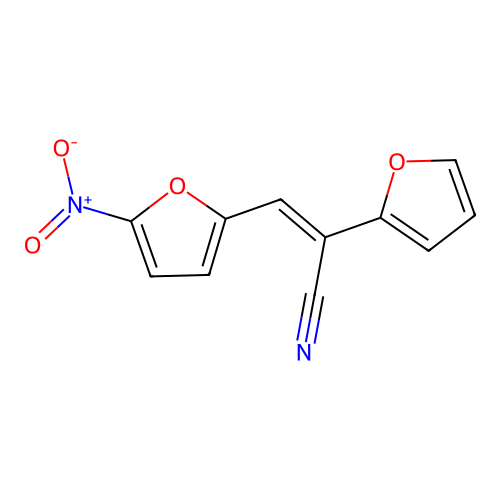 cis-3-(5-Nitro-2-furyl)-2-(2-furyl)acrylonitrile structure