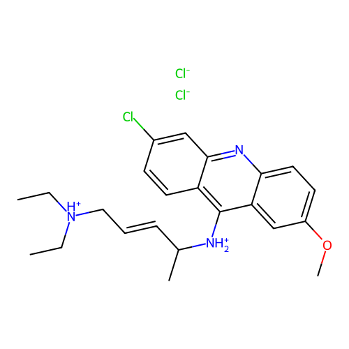 Acridine, 6-chloro-9-((4-(diethylamino)-1-methyl-2-butenyl)amino)-2-methoxy-, dihydrochloride, (E)- structure