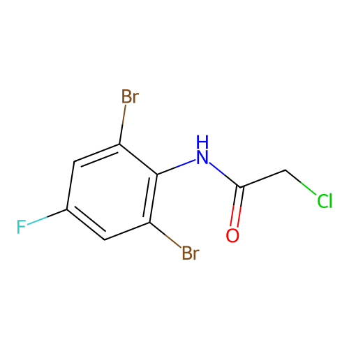 2-chloro-N-(2,6-dibromo-4-fluorophenyl)acetamide structure