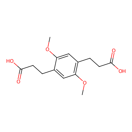 3-(4-(2-Carboxy-ethyl)-2,5-dimethoxy-phenyl)-propionic acid structure