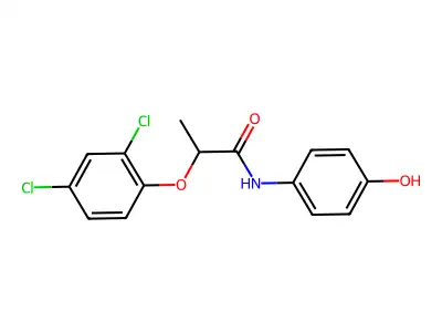 2-(2,4-dichlorophenoxy)-N-(4-hydroxyphenyl)propanamide structure