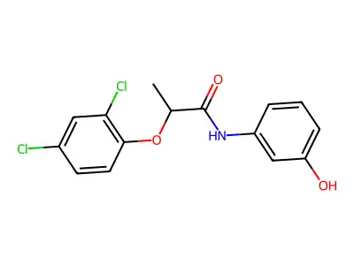 2-(2,4-dichlorophenoxy)-N-(3-hydroxyphenyl)propanamide structure