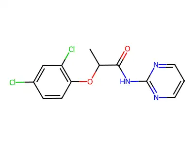 2-(2,4-dichlorophenoxy)-N-pyrimidin-2-ylpropanamide structure