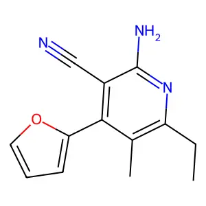 2-Amino-6-ethyl-4-(furan-2-yl)-5-methylnicotinonitrile structure