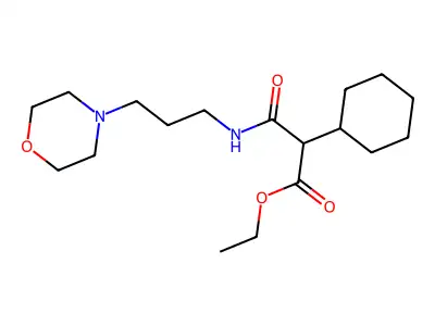 Ethyl 2-cyclohexyl-3-{[3-(morpholin-4-yl)propyl]amino}-3-oxopropanoate structure