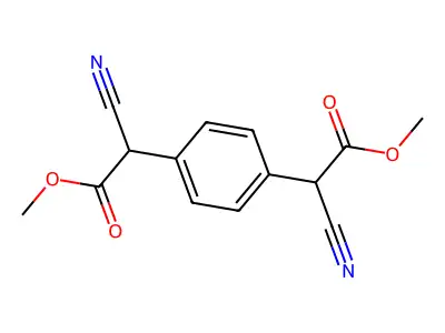 Dimethyl 2,2'-(1,4-phenylene)bis(2-cyanoacetate) structure