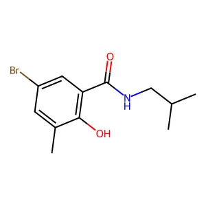 Benzamide, 5-bromo-2-hydroxy-3-methyl-N-(2-methylpropyl)- structure
