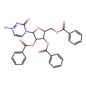 [3,4-dibenzoyloxy-5-(1-oxido-3-oxo-1,2,4-triazin-1-ium-4-yl)oxolan-2-yl]methyl benzoate structure