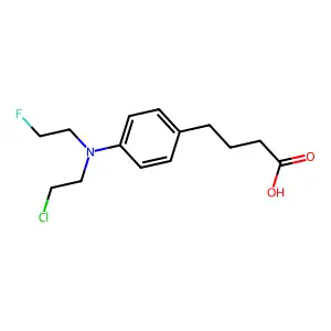 Butyric acid, 4-(p-((2-chloroethyl)(2-fluoroethyl)amino)phenyl)- structure