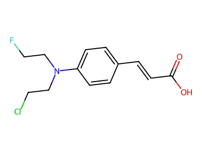 (Z)-3-[4-[2-chloroethyl(2-fluoroethyl)amino]phenyl]prop-2-enoic acid structure