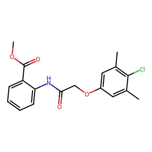 Methyl 2-{[(4-chloro-3,5-dimethylphenoxy)acetyl]amino}benzoate structure