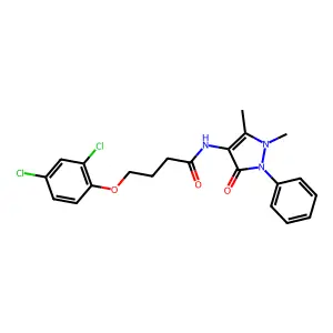 4-(2,4-dichlorophenoxy)-N-(1,5-dimethyl-3-oxo-2-phenylpyrazol-4-yl)butanamide structure