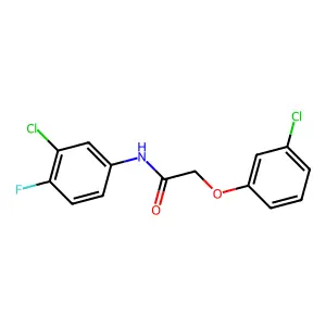 N-(3-chloro-4-fluorophenyl)-2-(3-chlorophenoxy)acetamide structure