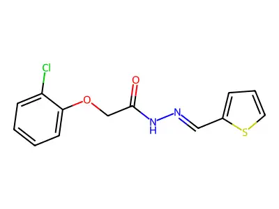 2-(2-chlorophenoxy)-N-(thiophen-2-ylmethylideneamino)acetamide structure