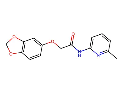 2-(1,3-benzodioxol-5-yloxy)-N-(6-methylpyridin-2-yl)acetamide structure