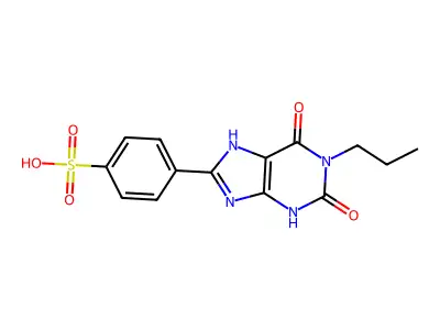 1-propyl-8-p-sulfophenylxanthine structure