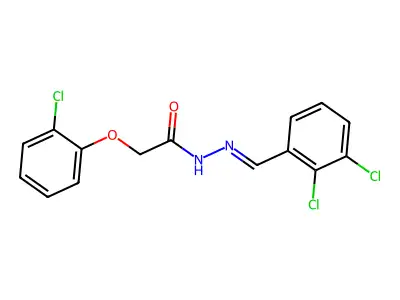 2-(2-chlorophenoxy)-N-[(2,3-dichlorophenyl)methylideneamino]acetamide structure