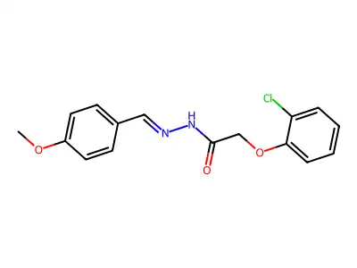 2-(2-chlorophenoxy)-N-[(4-methoxyphenyl)methylideneamino]acetamide structure