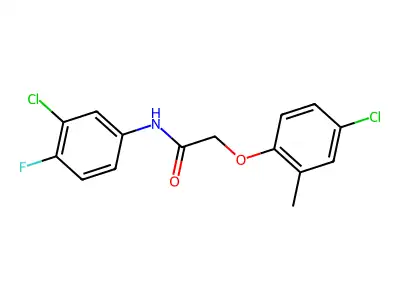 N-(3-chloro-4-fluorophenyl)-2-(4-chloro-2-methylphenoxy)acetamide structure