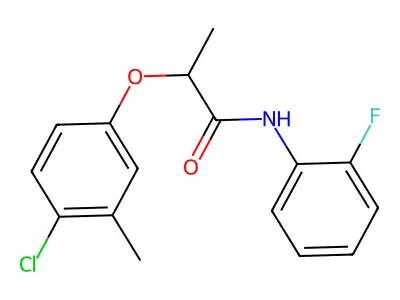 2-(4-chloro-3-methylphenoxy)-N-(2-fluorophenyl)propanamide structure