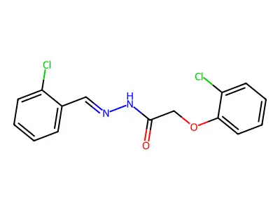 2-(2-chlorophenoxy)-N-[(2-chlorophenyl)methylideneamino]acetamide structure