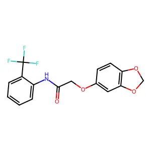2-(1,3-Benzodioxol-5-yloxy)-N-[2-(trifluoromethyl)phenyl]acetamide structure