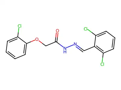 2-(2-chlorophenoxy)-N-[(2,6-dichlorophenyl)methylideneamino]acetamide structure