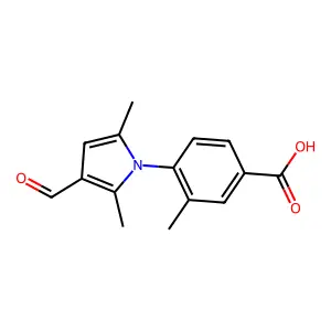 4-(3-Formyl-2,5-dimethyl-1H-pyrrol-1-yl)-3-methylbenzoic acid structure