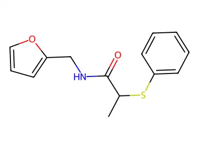N-(furan-2-ylmethyl)-2-phenylsulfanylpropanamide structure