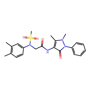 2-[3,4-dimethyl(methylsulfonyl)anilino]-N-(1,5-dimethyl-3-oxo-2-phenyl-2,3-dihydro-1H-pyrazol-4-yl)acetamide structure