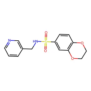 N-(pyridin-3-ylmethyl)-2,3-dihydro-1,4-benzodioxine-6-sulfonamide structure