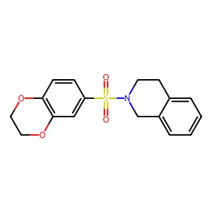 2-(2,3-Dihydro-1,4-benzodioxin-6-ylsulfonyl)-1,2,3,4-tetrahydroisoquinoline structure