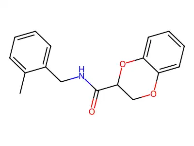 N-[(2-methylphenyl)methyl]-2,3-dihydro-1,4-benzodioxine-3-carboxamide structure