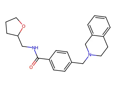 4-(3,4-dihydro-1H-isoquinolin-2-ylmethyl)-N-(oxolan-2-ylmethyl)benzamide structure