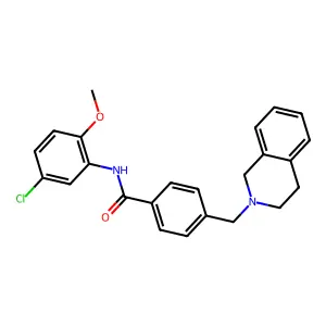 N-(5-chloro-2-methoxyphenyl)-4-(3,4-dihydroisoquinolin-2(1H)-ylmethyl)benzamide structure