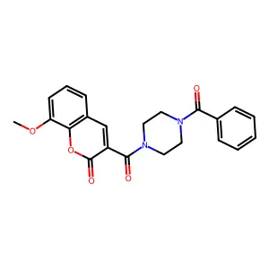 3-(4-Benzoyl-piperazine-1-carbonyl)-8-methoxy-chromen-2-one structure